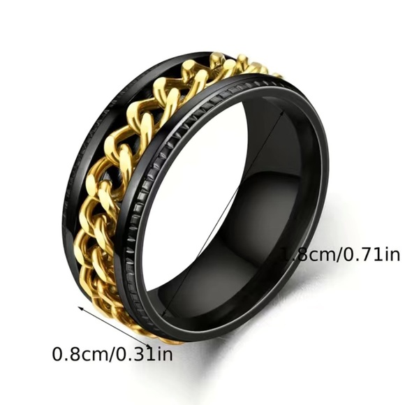 NWT - Men’s Stainless Steel Rotating Ring (Titanium Mimic / Silver Alloy) - Picture 3 of 6